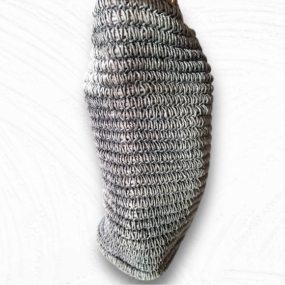 Talbots 🪢 Raffia Straw Tote Bag Navy w/ Tan Leather Straps & Tassel - Picture 8 of 14